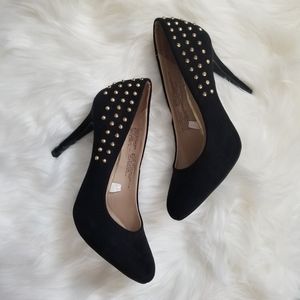 Mossimo | Black Faux Suede Studded Heels Size 7